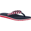 Tommy Hilfiger WOVEN WEBBING FLAT BEACH SANDAL tmavo modrá,červená,biela Dámske žabky 41