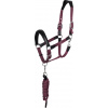 Set ohlávky s vodítkem Lani Equestro, black/burgundy Velikost: PONY