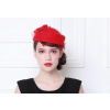 Vintage vlnený klobúk fascinátor retro červený (Vintage vlnený klobúk fascinátor retro červený)