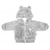 Baby Nellys Dojčenská chlupáčková bundička s kapucňou Cute Bunny - sivá, veľ. 74