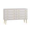 Komoda z masívu borovice Nord K2/4S 135/92/42 cm / biela