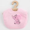 Detský bavlnený podbradník New Baby Happy Elephant pink Ružová