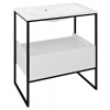 Sapho SKA konzole pod umyvadlo se zásuvkou 750x850x460mm, černá mat/bílá lesk