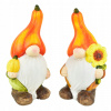 Škriatkovia so oranžovou čiapkou z keramiky, set 2 ks, 15x8 cm
