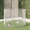 vidaXL Voľný výbeh pre zvieratá, 8 panelov 54x100cm pozinkované železo - Srieborná - 102420-202539