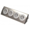 Povrchová rohová zásuvka ORNO OR-AE-1340, 4x 230V, nerez