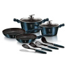 Sada hrncov s mramorovým povrchom Mini set 10 dielny Berlingerhaus Metallic Line Aquamarine BH-6143