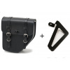 Kožená sedlová taška CUSTOMACCES IBIZA APS015N čierny right, with side metal base + universal support