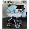 Detský kočík 3D Ring Adbor | Deluxe Baby Farba: 07 - Modra + biely rám