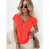 Fashionweek Ažúrová blúzka ľahká a vzdušná NB-HEIDI Farba: Koralový, Veľkosť: S/M