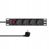 Napájacia lišta 10'' 2 m pre skriňu Rack Logilink s 4-zásuvkovým vypínačom