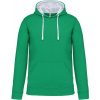 KARIBAN VINTAGE K446 / Pánska mikina s kontrastnou kapucňou - light kelly green/white M