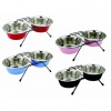 Miska DUVO+ Stojan s dvomi miskami nerez - priemer 21 cm, 2x1,89 L Farba: Červená