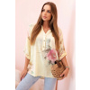 Kesi Włoski Dámska bavlnená blúzka s kvetinovým vzorom a fango gombíkmi Farba: Žltý, Rozmer: universal Kód produktu: ART10062