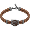 Timberland dvojitý pánsky náramok kožený, hnedý TDAGB0001902