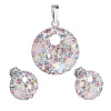 Súprava šperkov s kryštálmi Swarovski náušnice a prívesok mix ružové okrúhle 39148.3