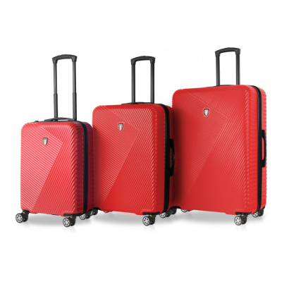 Súprava cestovných kufrov TUCCI T-0118/3 ABS - červená (T-0118/3_red)