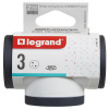 LEGRAND Zásuvka rozbočovací 230V/16A trojnásobná 3X2P+T kulatá otočná IP20 bílá/tm.šedá