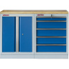 Zostava kvalitného PROFI BLUE dielenských skriniek s pracovnou doskou - MTGS1300BAL08 Blue -
