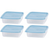 Dóza MagicHome Lunchbox set YH128 sada 4 ks, 1000 ml (17,7x17,7x5,8 cm), štvorcová, Clip