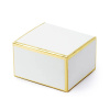 Party Biele darčekové krabičky so zlatým lemom 6x3,5x5,5 cm – 10 ks