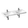 JIKA CUBITO PURE 130 x 48,5cm dvojumývadlo keramické, s otvormi, s prepadmi, biele - Jika perla