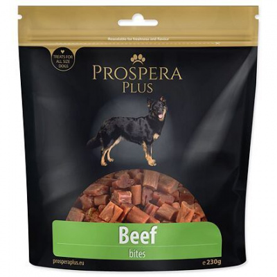 Pochúťka PROSPERA Plus kúsky z hovädzieho mäsa 230 g