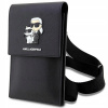 Púzdro Karl Lagerfeld Saffiano Metal Logo NFT Wallet Phone Bag čierne