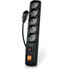 Acar F5 IEC 5m kabel, 5 zásuvek, přepěťová ochrana, C14 do UPS, černý 96036