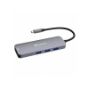 USB (3.2) hub 8-port, 32151, šedá, dĺžka kábla 15cm, Verbatim, 1x USB C, 3x USB A, 2x HDMI, 1x SD 3.0