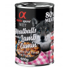 Alpha Spirit Dog Meatballs 6 × 400 g - 4 + 2 zdarma - jahňacie a rímska rasca