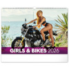 Nástenný kalendár 2026 Girls & Bikes 2026, 48 x 33 cm