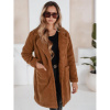 Kožušinový dámsky kabát hnedej farby NY0752, ny0752-M M