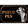 Nemecká doga - Kovová tabuľka POZOR PES