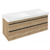 Sapho SITIA dvojumývadlová skrinka 116x50x44,2cm, 4x zásuvka, dub Alabama SI120-2222