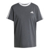 adidas Essentials 3 Stripe dámske tričko Charcoal Grey L (16-18)