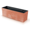 Plastový záhradný kvetináč s vložkou Urbi Case Beton Effect Terracotta 77 x 23,5 x 24,6 cm PROSPERPLAST