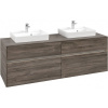 VILLEROY & BOCH Collaro závesná skrinka pod dve umývadlá na dosku, 4 zásuvky, s LED osvetlením, 1600 x 500 x 548 mm, Stone Oak, C021B0RK