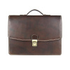 Kožená aktovka z pravej kože č.8170, ručne tamponovaná, tmavo hnedá farba