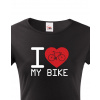 Dámské tričko pro cyklisty I love my bike, Barva Černá, Velikost 2XL, Canvas Dámské tričko s krátkým rukávem Bezvatriko.cz 0157