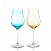 Poháre na biele víno, poháre na červené víno B.Bohemian, modré, oranžové, viacfarebné, 500 ml, 2 ks