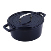 CS SOLINGEN Pekáč s pokrievkou liatinový okrúhly so smaltovaným povrchom ALPEN 24 cm modrá CS-079369