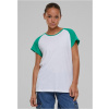 Ladies Contrast Raglan Tee - white/ferngreen L