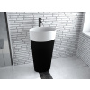 Besco UNIQA Black&White Umývadlo voľne stojace 32x46x84cm liaty mramor, Čierna/Biela KEUNIVSBW