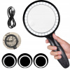 RUČNÁ LUPA S 5X/10X ZVÄČŠENÍM A 33 LED OSVETLENÍM NA ČÍTANIE