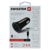 Swissten autonabíjačka 2,4A, 2x USB s USB-C káblom 20110908