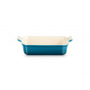 Le Creuset - tradičná zapekacia misa obdĺžniková 26 x 19 cm modro - zelená