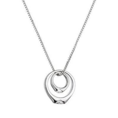 Evolution Group Stříbrný náhrdelník s prstýnky 12096.1 crystal