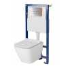 Cersanit B655 TechLine Podomietkový SET+WC CleanOn+sed. Duroplast+tlačítko OPTI B chr.lesk S701 - 665
