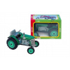 Kovap Traktor Zetor zelený na klíček kov 14cm v krabičce 1:25